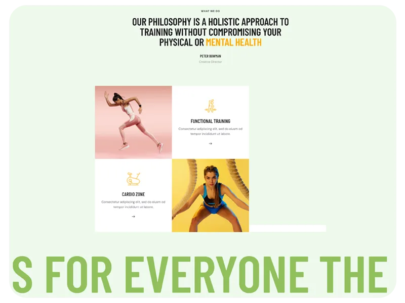 website short intro Example for fitness professionals